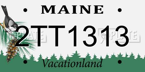 2TT1313 Maine License Plate
