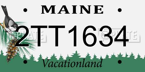 2TT1634 Maine License Plate