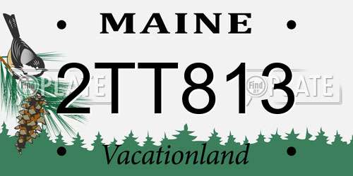 2TT813 Maine License Plate