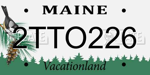 2TTO226 Maine License Plate