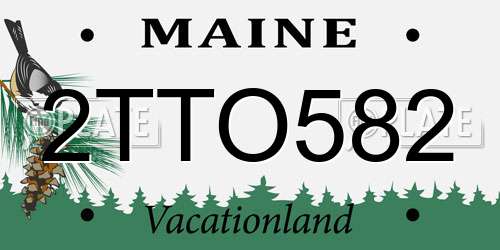 2TTO582 Maine License Plate