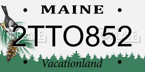 2TTO852 Maine License Plate