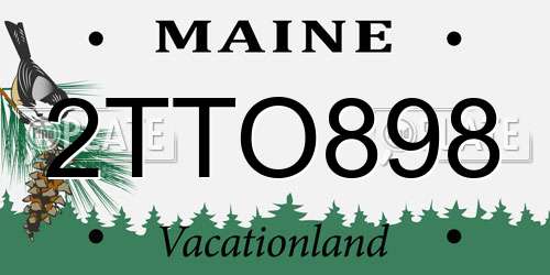 2TTO898 Maine License Plate