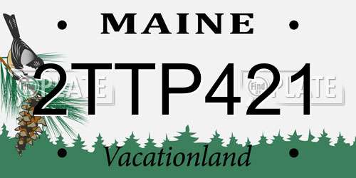 2TTP421 Maine License Plate