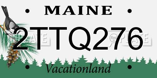 2TTQ276 Maine License Plate