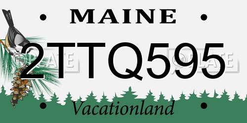 2TTQ595 Maine License Plate
