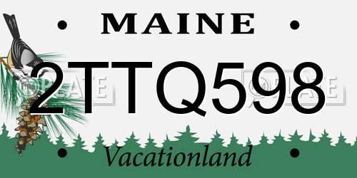 2TTQ598 Maine License Plate