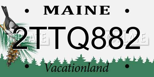 2TTQ882 Maine License Plate