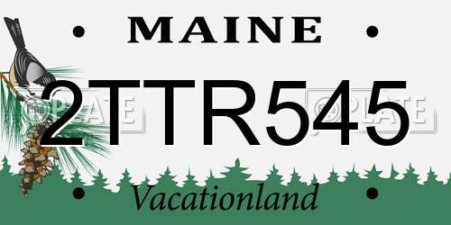 2TTR545 Maine License Plate