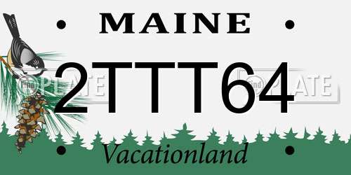 2TTT64 Maine License Plate