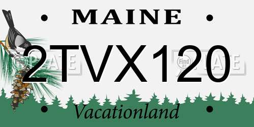 2TVX120 Maine License Plate