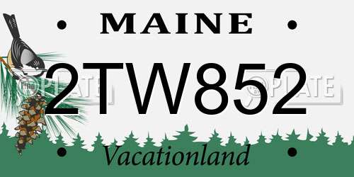 2TW852 Maine License Plate
