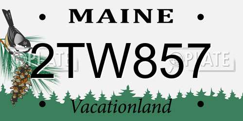 2TW857 Maine License Plate