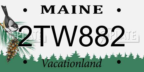 2TW882 Maine License Plate