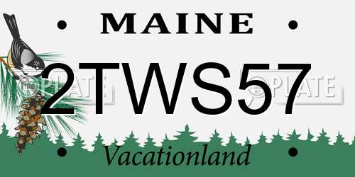 2TWS57 Maine License Plate