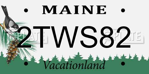 2TWS82 Maine License Plate