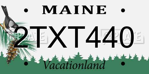 2TXT440 Maine License Plate