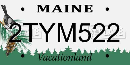 2TYM522 Maine License Plate