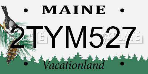 2TYM527 Maine License Plate