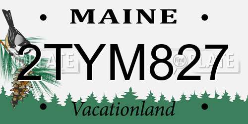 2TYM827 Maine License Plate