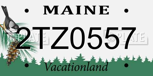 2TZ0557 Maine License Plate
