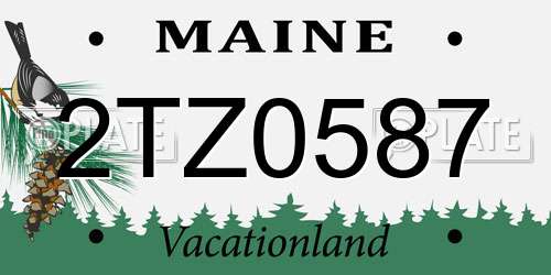 2TZ0587 Maine License Plate