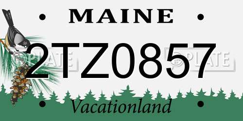 2TZ0857 Maine License Plate