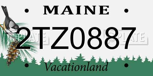 2TZ0887 Maine License Plate