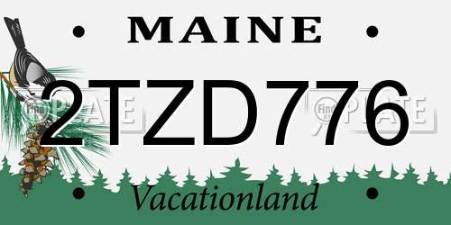 2TZD776 Maine License Plate