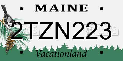 2TZN223 Maine License Plate