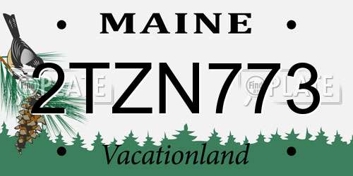 2TZN773 Maine License Plate