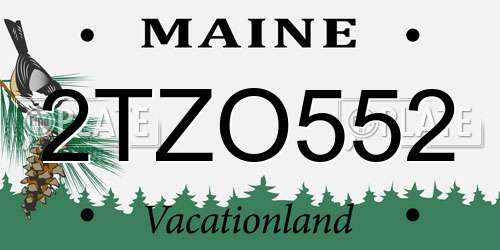 2TZO552 Maine License Plate