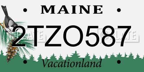 2TZO587 Maine License Plate