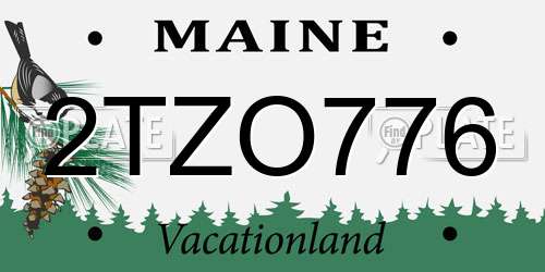2TZO776 Maine License Plate
