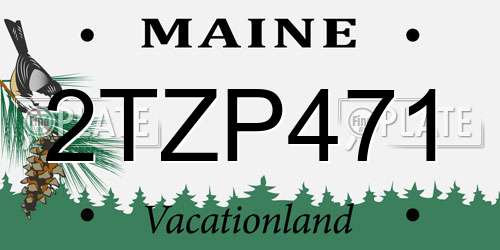 2TZP471 Maine License Plate