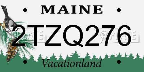 2TZQ276 Maine License Plate