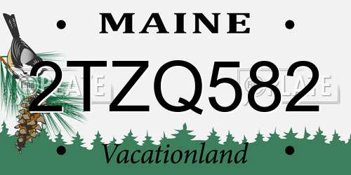 2TZQ582 Maine License Plate