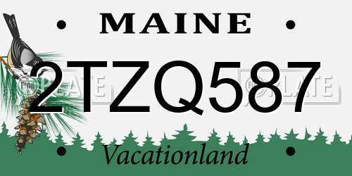 2TZQ587 Maine License Plate