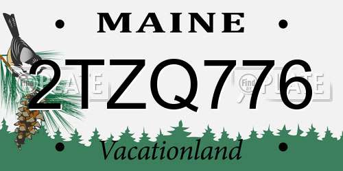 2TZQ776 Maine License Plate