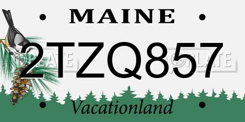 2TZQ857 Maine License Plate