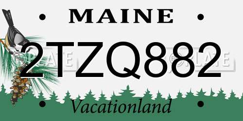 2TZQ882 Maine License Plate