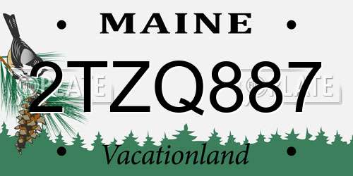 2TZQ887 Maine License Plate