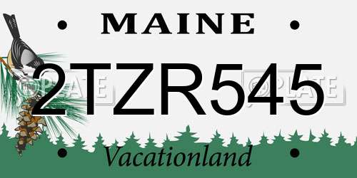 2TZR545 Maine License Plate