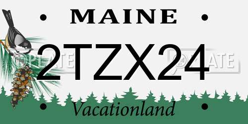 2TZX24 Maine License Plate