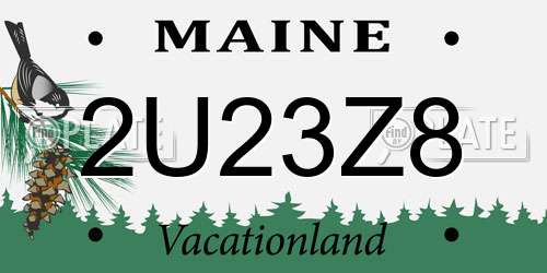 2U23Z8 Maine License Plate
