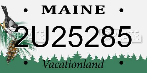 2U25285 Maine License Plate