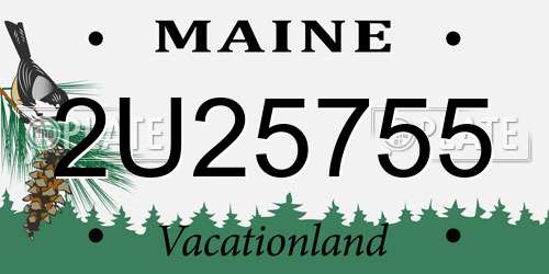 2U25755 Maine License Plate