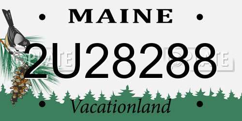 2U28288 Maine License Plate
