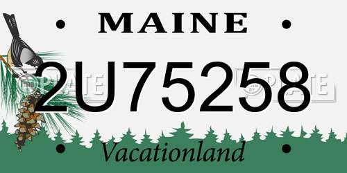 2U75258 Maine License Plate