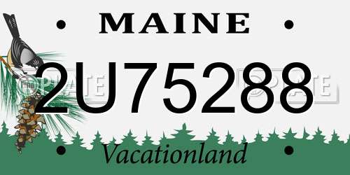 2U75288 Maine License Plate